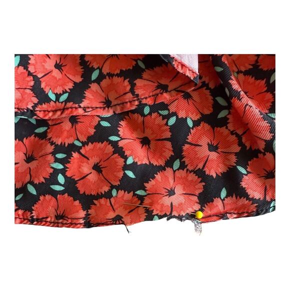 Anthropologie ETT TWA VirginieRed Floral Ruffle Flared Poppy Print Pants Size 2 - Picture 7 of 16
